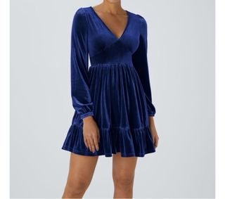 Abito in velluto blu