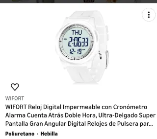 Reloj Digital Beige y Blanco
