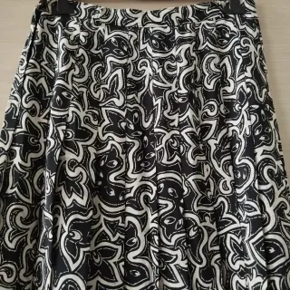 Gonna midi plissettata fantasia bianco/nero