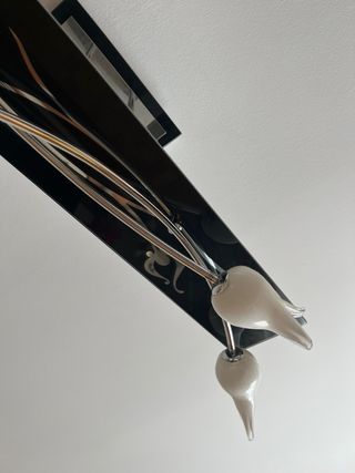 Lámpara 4 tulipas cristal negro (70 cm)