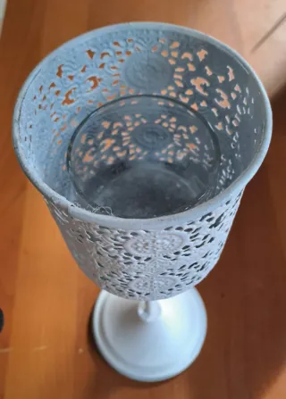 Portacandele shabby traforato