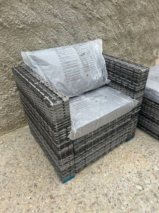 Muebles de exterior ratán gris