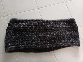 Sciarpa donna nera e grigia