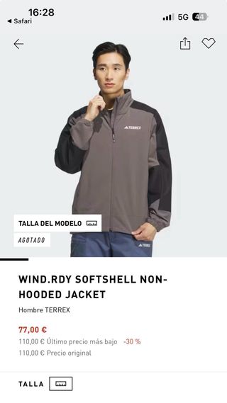 Chaqueta Adidas Terrex Gris y Negra