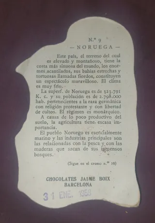 Lote 37 cromos chocolates Jaime Boix geografía