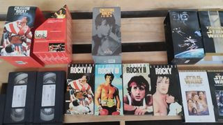 Lote de 3 pack de  películas VHS Rocky y Star Wars