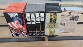 Lote de 3 pack de  películas VHS Rocky y Star Wars