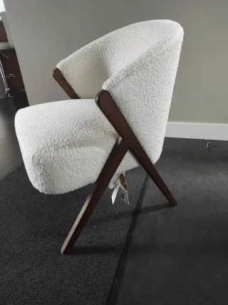 Butaca Zara Home Bouclé Blanca Madera