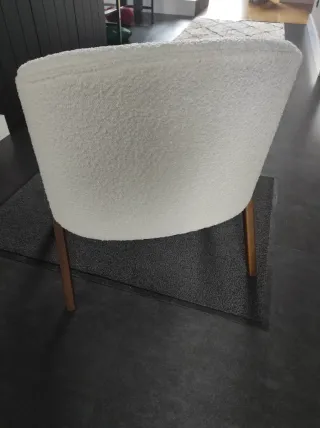 Butaca Zara Home Bouclé Blanca Madera