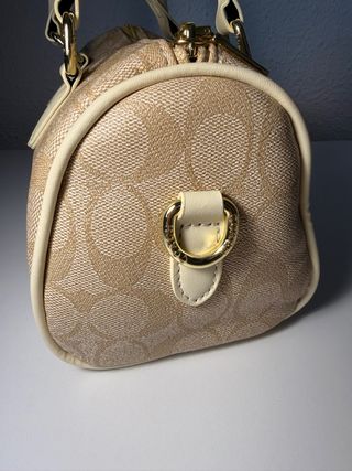 Bolso Coach Beige y Dorado