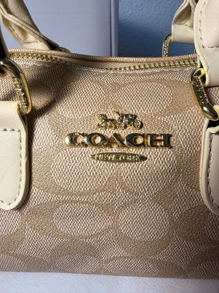 Bolso Coach Beige y Dorado