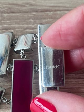 Pulsera Swatch Morada y Plateada Nueva-no se oxida