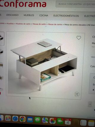 Mesa de centro elevable Line Blanco