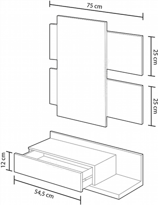 Recibidor Consola con Espejo Blanco y Roble