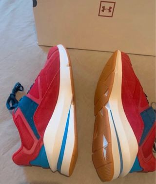 Scarpe Uomo Under Armour Rosse e Blu in pelle