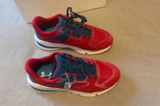 Scarpe Uomo Under Armour Rosse e Blu in pelle