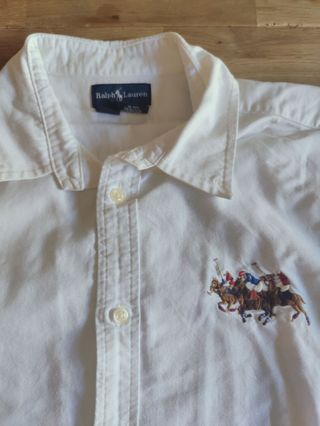 Camicia Ralph Lauren bianca logo cotone XL