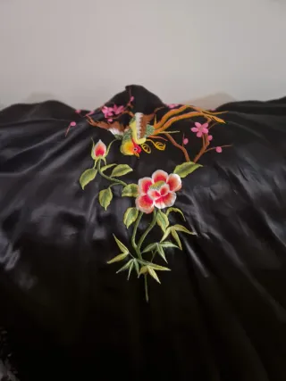 Kimono Raso Giapponese Ricamato Tg L