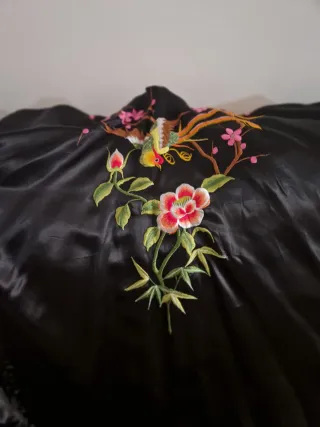 Kimono Raso Giapponese Ricamato Tg L