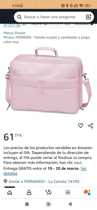 Maleta niña/bebé rosa.