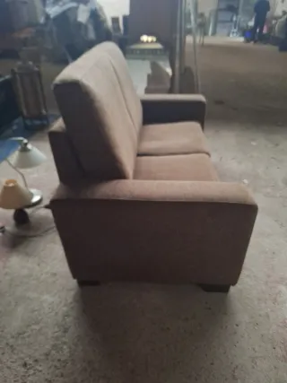 Sofá 2 plazas marrón pana