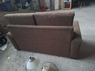 Sofá 2 plazas marrón pana