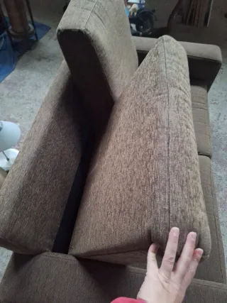 Sofá 2 plazas marrón pana