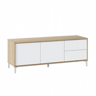 Mesa Tv 130 Cm 2 Puertas 2 Cajones. Blanco Artik/
