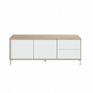 Mesa Tv 130 Cm 2 Puertas 2 Cajones. Blanco Artik/