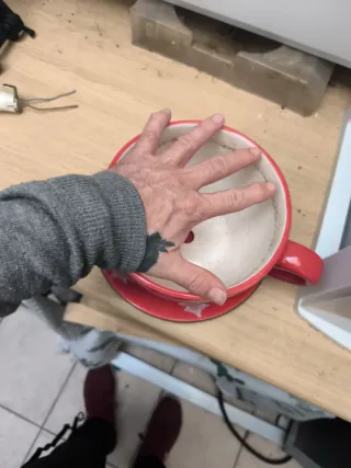 Tazza e piatto decorativo albero di Natale