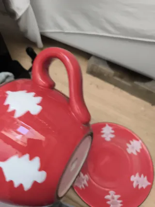 Tazza e piatto decorativo albero di Natale