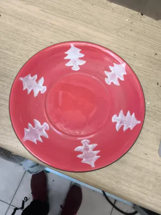 Tazza e piatto decorativo albero di Natale