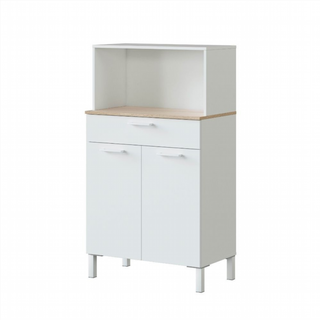 Mueble Auxiliar De Cocina. Blanco Artik/Roble Can