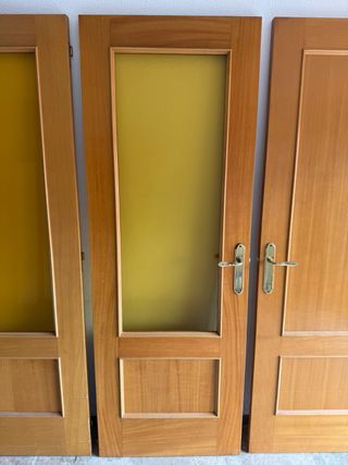 Puerta interior madera con cristal