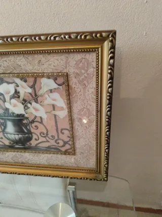 Cuadro decorativo flores blancas