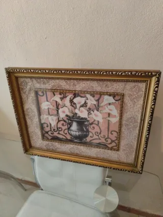 Cuadro decorativo flores blancas