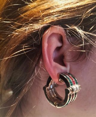 Pendientes Antiguos con pedrería de cristal checo