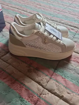 U.S. Polo Assn. Scarpe Donna Beige/Bianco Tg 36
