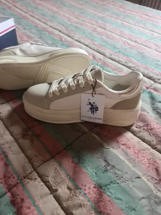 U.S. Polo Assn. Scarpe Donna Beige/Bianco Tg 36