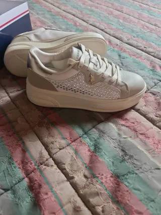 U.S. Polo Assn. Scarpe Donna Beige/Bianco Tg 36