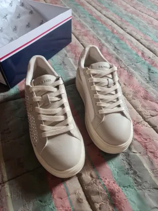 U.S. Polo Assn. Scarpe Donna Beige/Bianco Tg 36