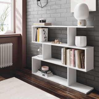 Estantería Baja Zig Zag. Blanco Brillo