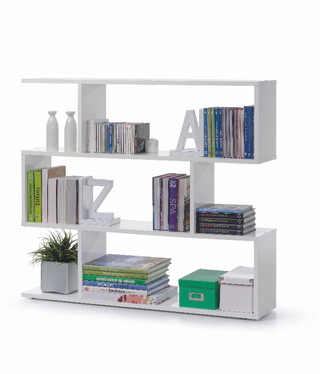 Estantería Baja Zig Zag. Blanco Brillo