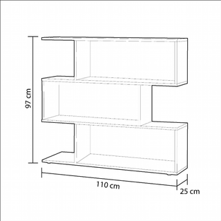Estantería Baja Zig Zag. Blanco Brillo