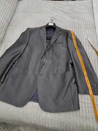 Traje Chaqueta Rayas Gris Talla 54
