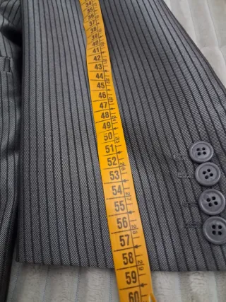 Traje Chaqueta Rayas Gris Talla 54