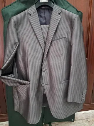 Traje Chaqueta Rayas Gris Talla 54