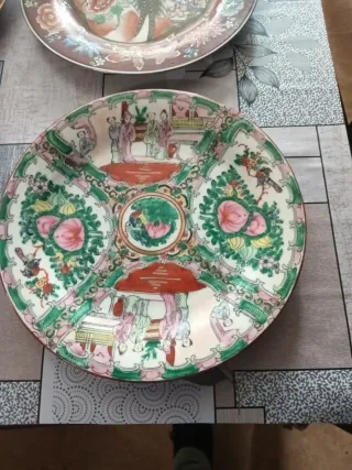 Lote 4 Platos Porcelana Chinos Decorados