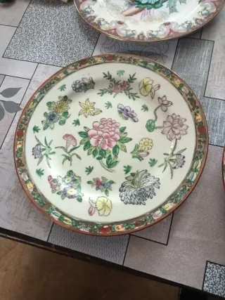 Lote 4 Platos Porcelana Chinos Decorados