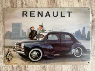 Cartel Renault Vintage Coche Clásico